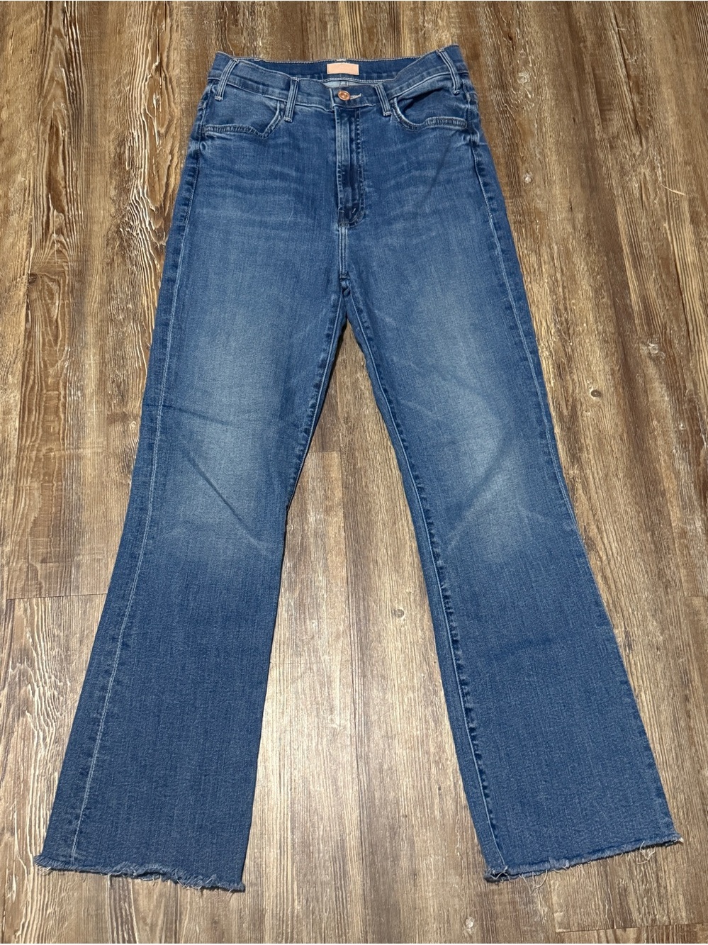 Mother The Hustler Ankle Fray Jeans Women's 27 High Rise in Healing Jar Wash